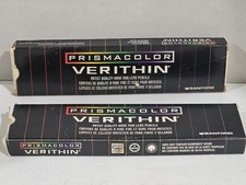 Sanford ~ Prismacolor ~ Verithin ~ 19 crayons d'artiste ~ argent ~ #02460 (753) ~ embouts métalliques