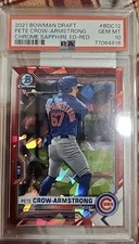 2021 Bowman Draft-Pete Crow-Armstrong Chrome Sapphire ED-Red 5/5 PSA 10 GM🔥