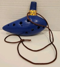 Blue Ocarina Musical Instrument 12 Hole Hand Made Bought In Cartagena Columbia