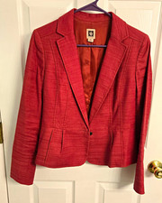 Anne Klein Womens Size 8 Coral Solid One-Butt...