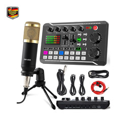 Podcast Mikrofon Set USB Nieren Kondensator Mikrofon Audio Mixer Soundkarte