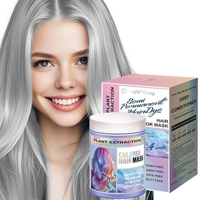 Color Depositing Hair Mask Natural Ammonia free (Silver Color), 2X300ml.