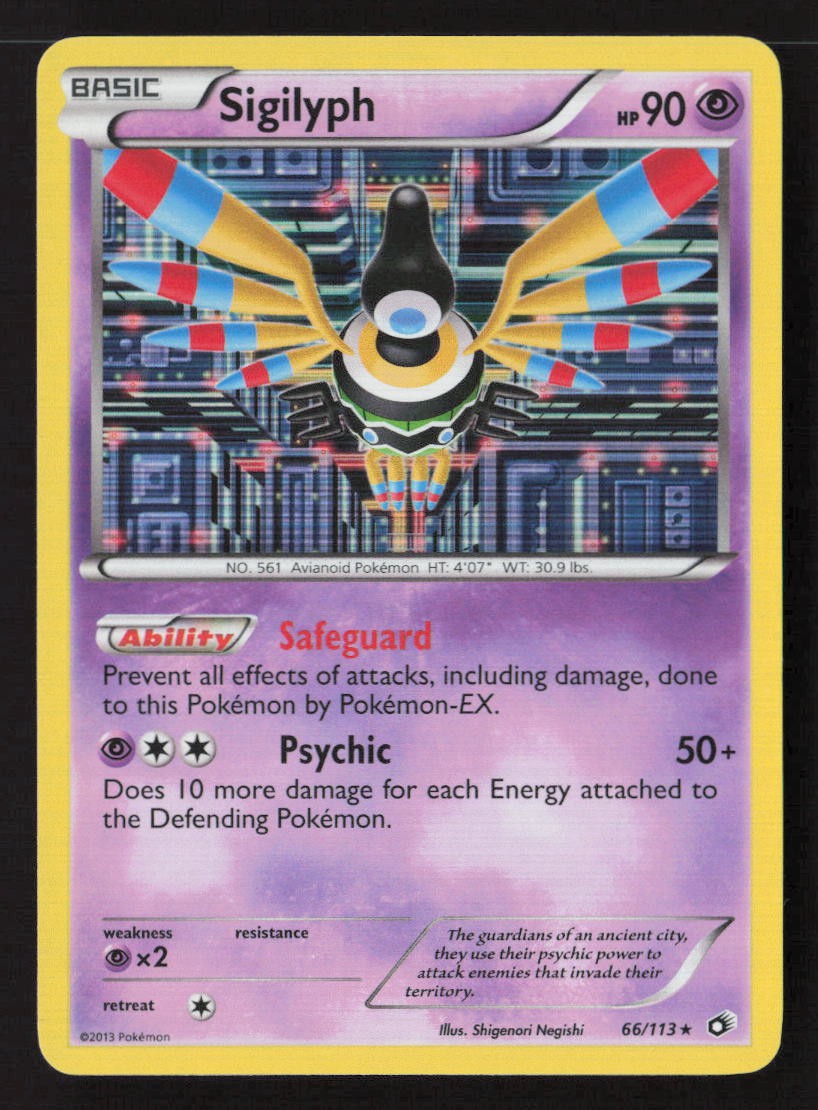 Sigilyph Holo Rare Legendary Treasures 66/113 LP