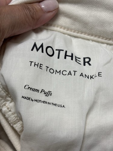 Mother Jeans The Tomcat Ankle In Cream Puffs Sz 29 Straight Leg - Picture 14 of 17