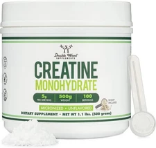 Double Wood Supplements Creatine Monohydrate Powder 1.1Lbs Exp 02/27 Sealed