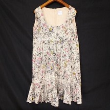 Red Valentino Dress 38 Ivory Black Tunic Floral Pattern Women'S