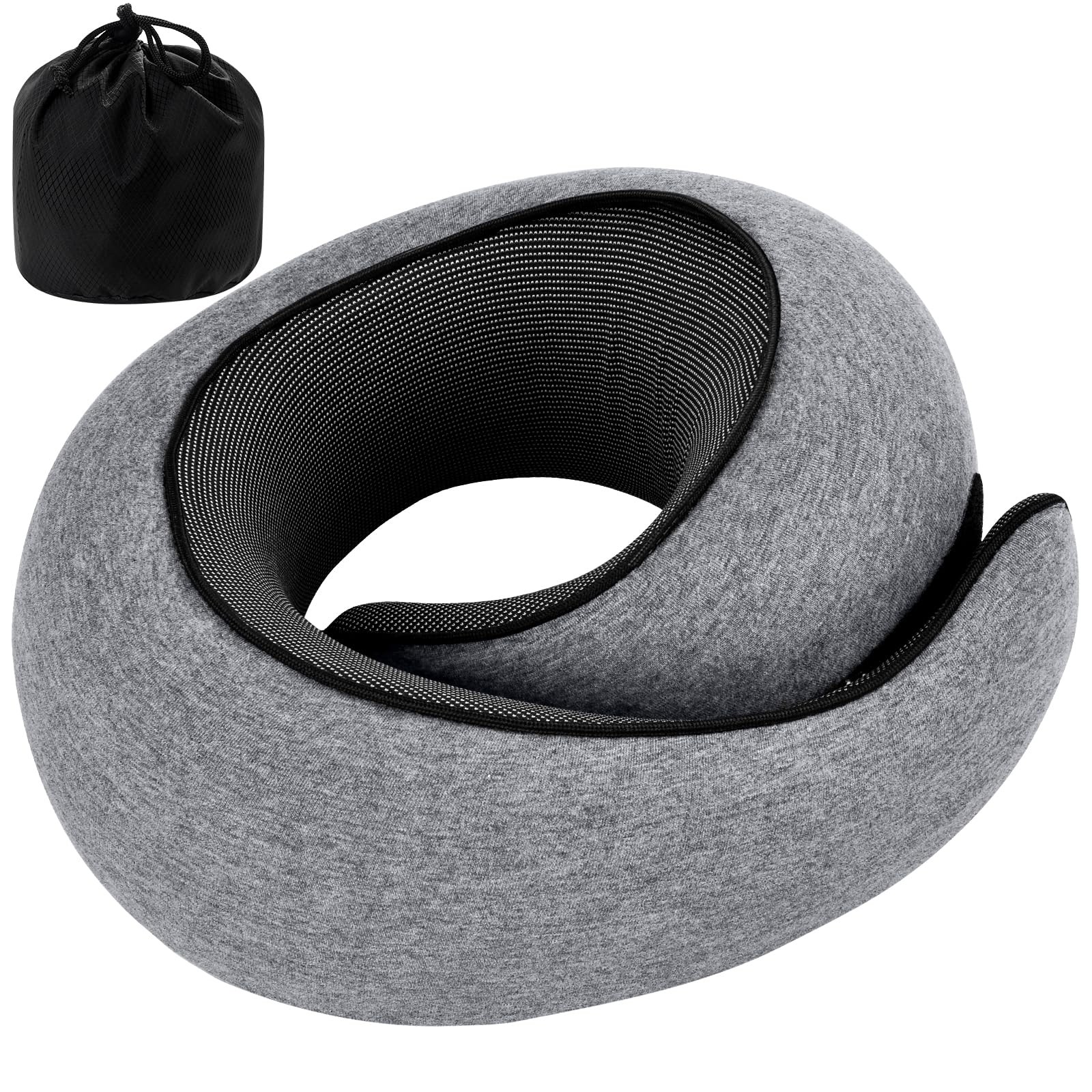 Memory Foam Neck Travel Pillow for Airplane Car Office & Home Support