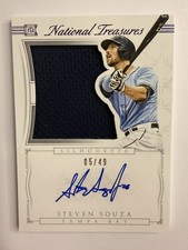 2015 Panini National Treasures Steven Souza Jr Patch Auto 04/49 Tampa Bay Rays 