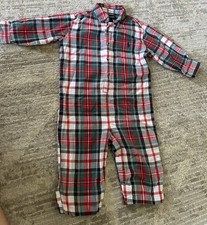 Ralph Lauren Boys multicolor Red plaid button-down Outfit 12-18 Months