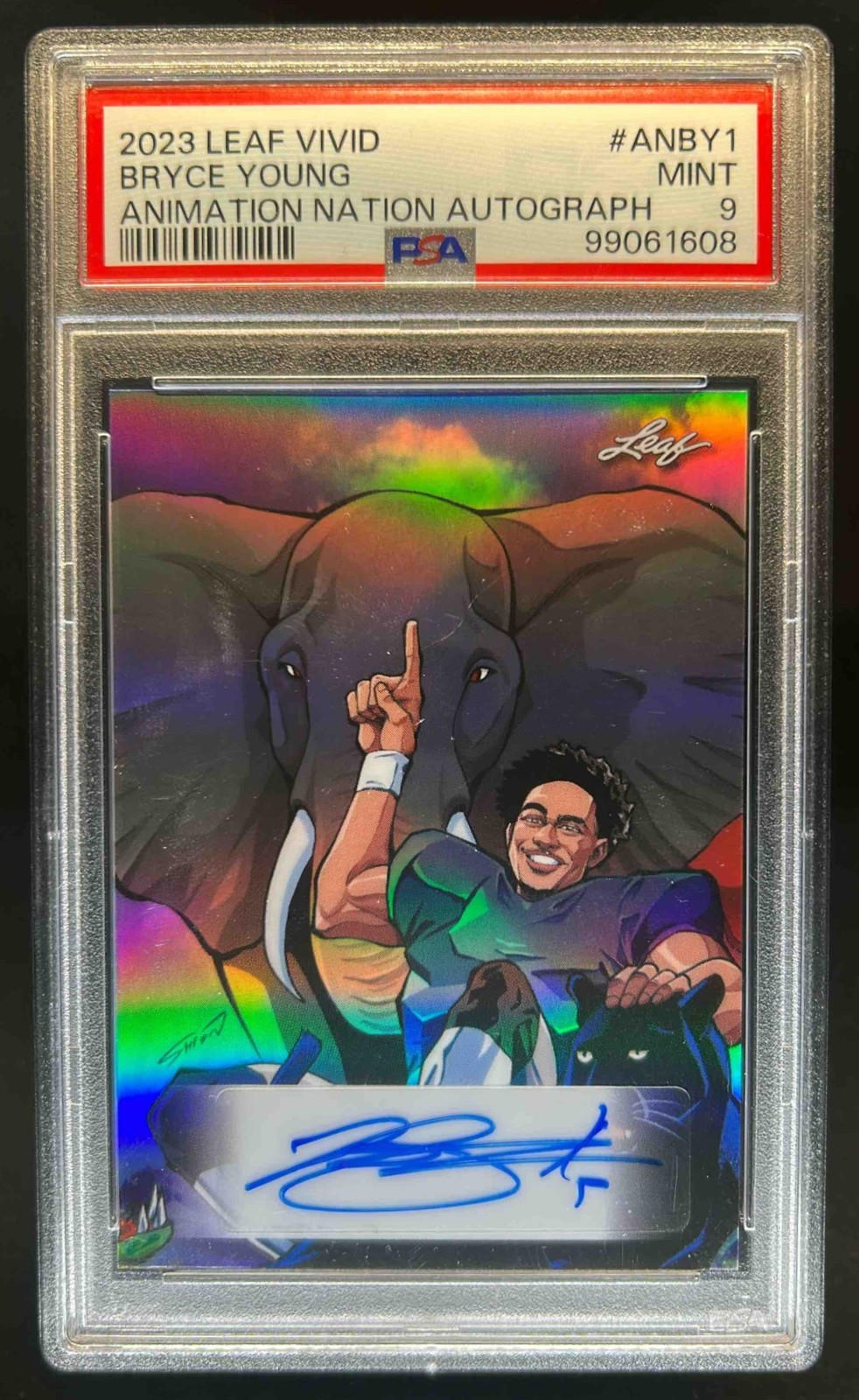 Bryce Young Leaf Vivid Animation Nation Autographs #ANBY1 Base