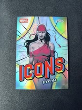 2026 Topps Chrome Marvel #MI-05 Elektra- Icons Refractor Insert Plus Raywave#116