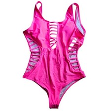 Bewicked Fuschia Pink Cut Out Swimsuit Size Medium NEW