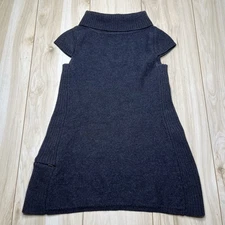 Ibex Womens Knit Sweater Vest 100% Merino Wool Gray Size Medium Cowl Neck