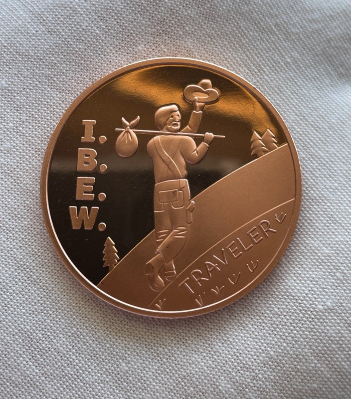 IBEW- 1 oz- .999 Fine Copper Coin- I.B.E.W Traveler