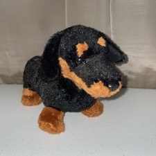 Webkinz Dachshund Plush NO CODE Black Tan Smooth HM345 Stuffed Dog GANZ