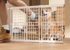 Fldofaves Height Adjustable Pet Gate 13-22 Inch for S M L Dogs Cats / White