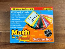 Math in a Flash Subtraction 166 Flash Cards - Good  Clean