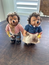 Pair of Vintage Steiff Mecki and Micki Hedgehog Dolls Made In Germany