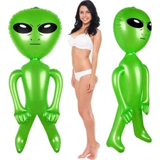 2 Pieces Giant Inflatable Alien 63 Inch Jumbo Green Blow Up Inflatable Alien ...
