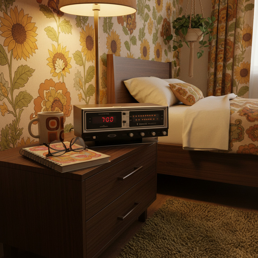 Vintage 1970's Zenith Clock Radio Solid State Alarm Circle of Sound Model K472W