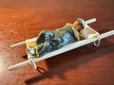 Vintage Barclay B104 761 Wounded Soldier w Stretcher Tin Helmet Diecast Lead VG 