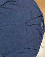 Polo Ralph Lauren Men's Sweater Size L V-Neck Washable Merino Wool Grey