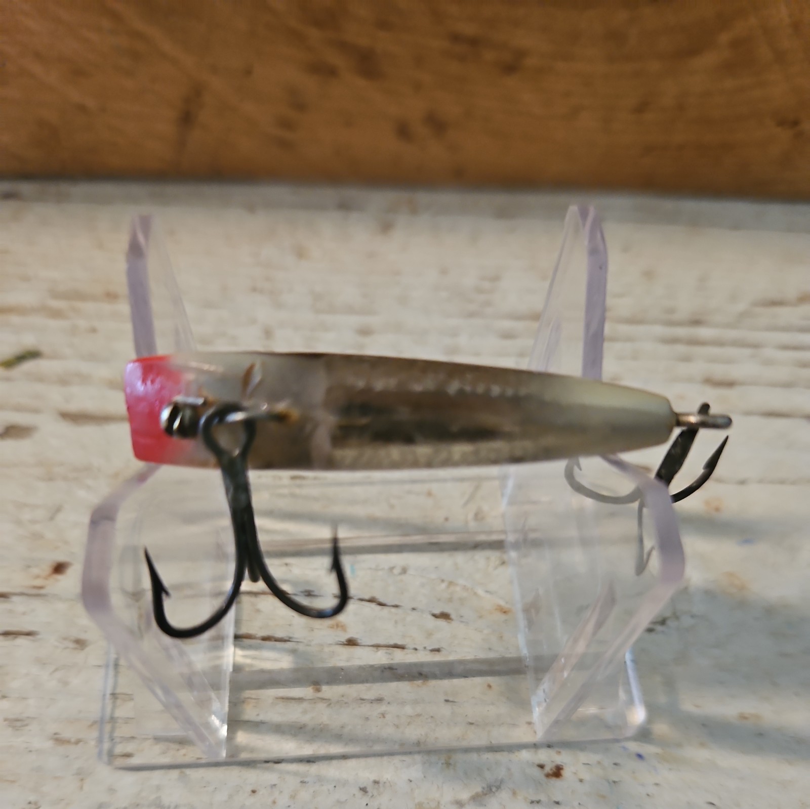 Vtg RARE TEXAS LURE, Padre Island Co. "PICO CHICO. White/Black Ribs/Gold Flash.