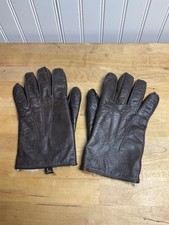 Vintage Brown Fur Pelt Lined Gloves Medium Ish