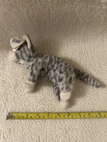 Ty Beanie Baby Silver The Tabby Cat Retired Soft Toy Plush With Tags - Picture 10 of 10
