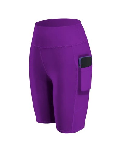 Women's High Waisted 8" Inseam Stretch Bike Shorts M & L 4 Colors