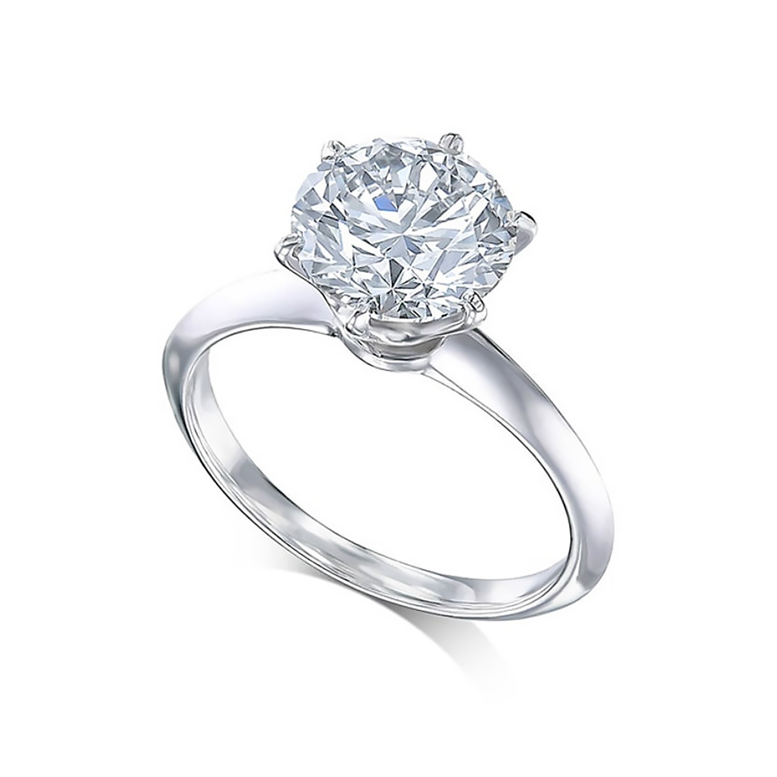 Wedding Diamond Ring 18k White Gold IGI E F VVS2 Lab Created 2 Carat Round Cut
