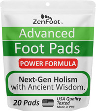 Advanced Foot Pads 20 Pack Zeolite Turmeric Curcumin Ginger Formula Natural Re