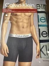 Calvin Klein Boxer Brief 4 Pack Size Medium 32-34” Underwear Microfiber Wicking