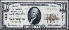 USPC FR#1801-1 $10 1929 NBN Type 1 SLC, UT Signed by Heber J. Grant, Church Pres