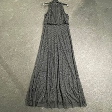 ADRIANNA PAPELL Blouson Beaded Halter Gown Women's Size 8 Black