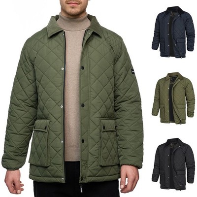 Indicode Herren Steppjacke INDrills-Jacke Übergangsjacke Cordkragen Taschen