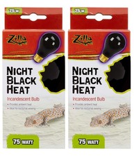 Zilla Night Black Heat Incandescent Bulb for Reptiles Set of 2 Watt: 75 Watts