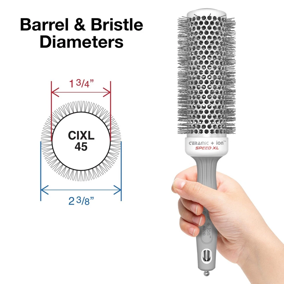 Ceramic + Ion Speed XL Thermal Hair Brush - Extra Long Round for Salon Blowouts - Image 4 of 4