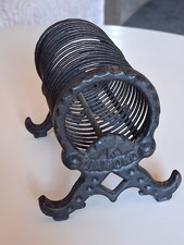 Antique Victorian Spring Coil Letter Holder K Diamond Cast Iron