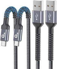 USB to C Cable 3A Fast Charging 2 Pack, 6FT , A C 6FT, Grey