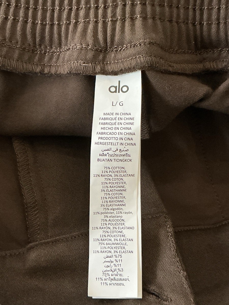 Alo Yoga Show Off Cargo Wide Leg Trouser in Espresso Brown Large