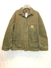 Vintage Carhartt XL C58 MOS Blanket Lined Chore Coat Moss Green USA Made USED