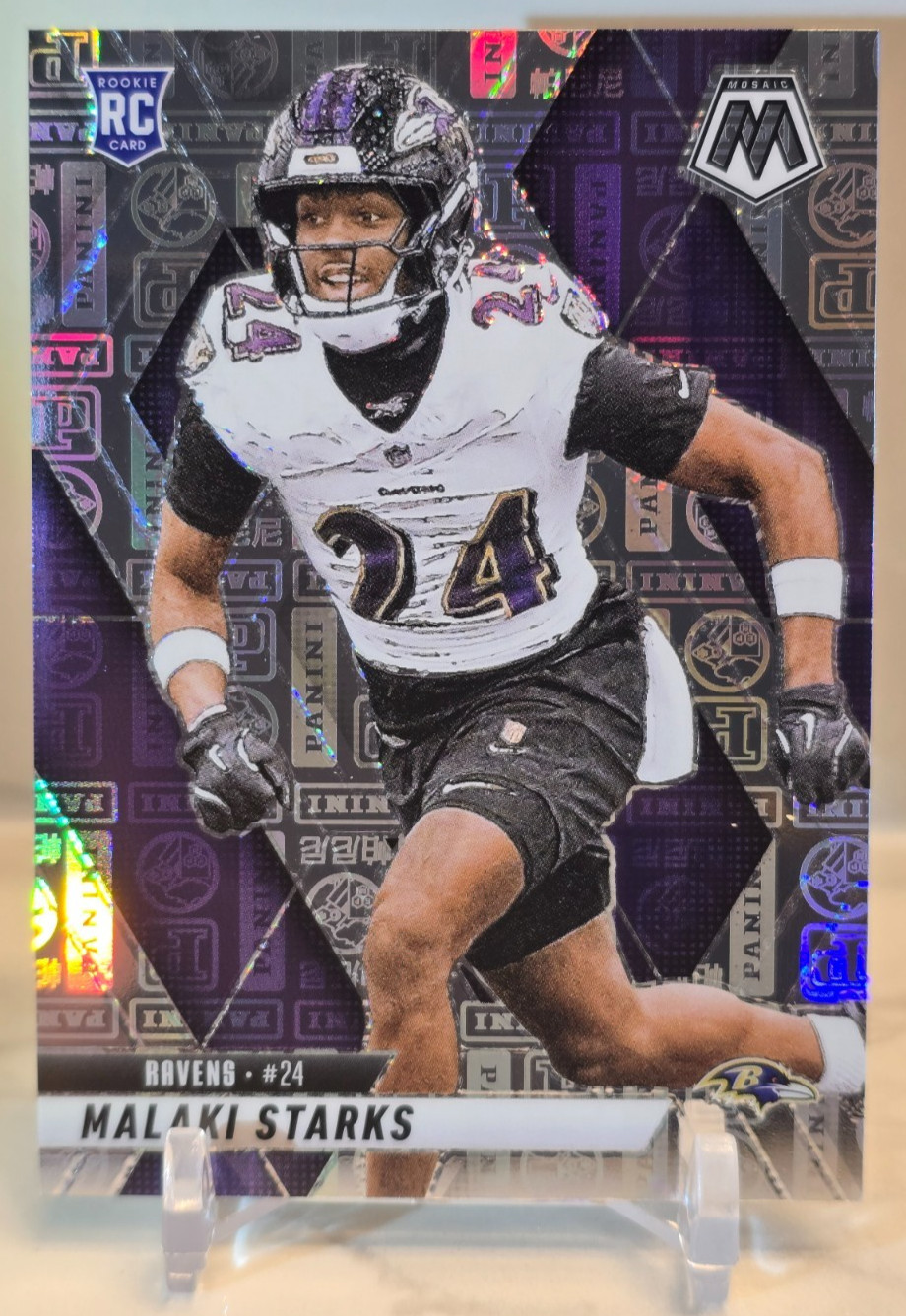 MALAKI STARKS ROOKIE 2025 Panini Mosaic #347 SILVER KNIGHT PRIZM /149 Ravens