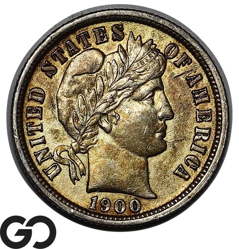 1900-S Barber Dime, Choice AU, Reverse Details