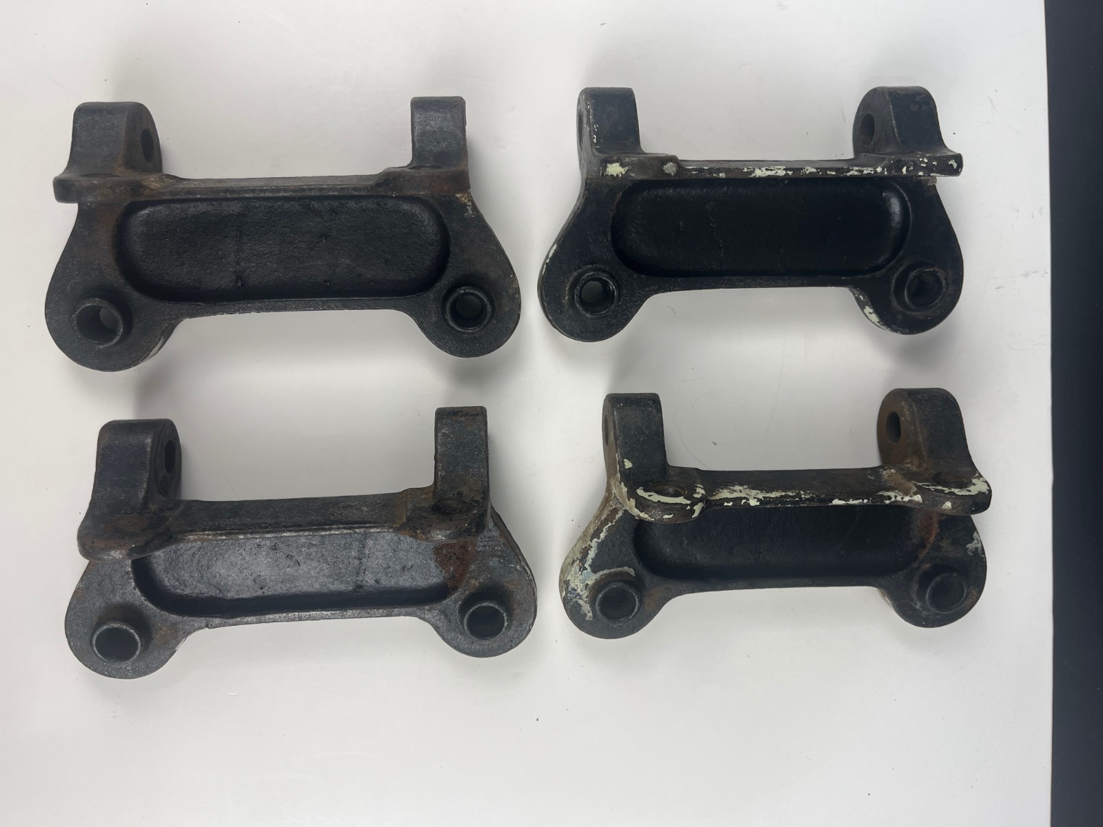 Antique Workbench Lab Table Kitchen Island Swing Stool Seat SET 4 BRACKETS IRON