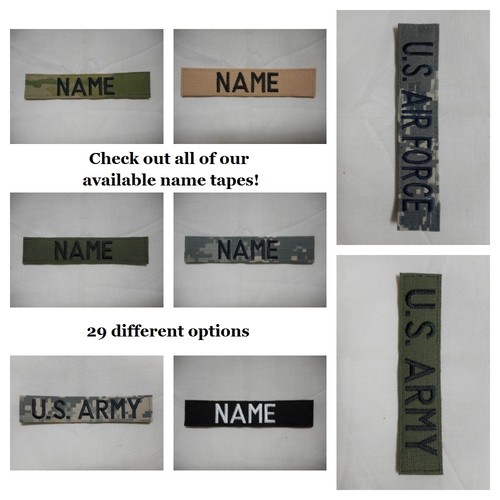CUSTOM EMBROIDERED OD GREEN NAME TAPE, NEW, SEW ON* - Picture 2 of 2