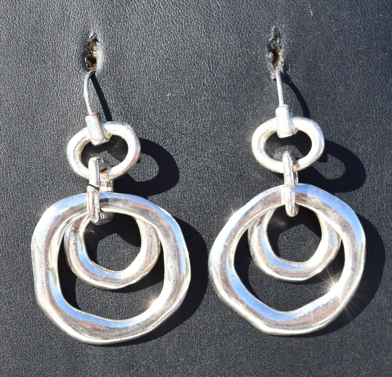 Abstract Design Circles Drop Dangle Earrings Hook… - image 1