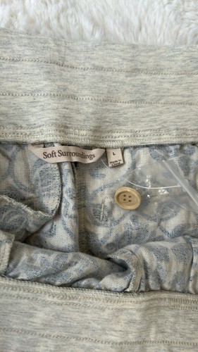 Soft Surroundings Aliso Point Linen Pants Blue Print size L NWT - Picture 7 of 9