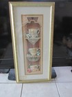 Signed Sandy Lyman Clough Teacups Faith Hope Love Floral Framed Matted Print