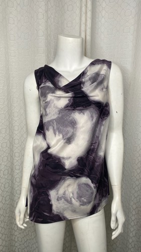 St. John Tanktop Größe 6 Lila Abstraktes Muster